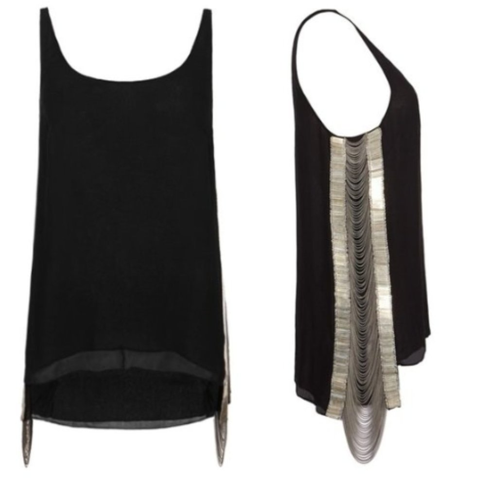 All Saints Black Chain Blouse Size 2